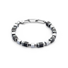 Load image into Gallery viewer, Coeur De Lion Gent&#39;s Cube Bracelet Black-Silver
