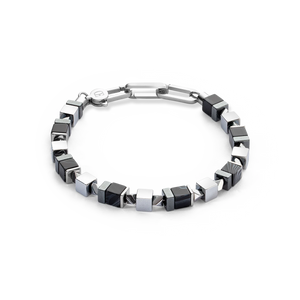 Coeur De Lion Gent's Cube Bracelet Black-Silver