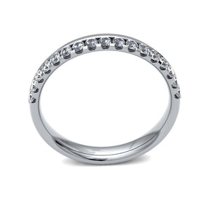 Platinum and Diamond Off Set Claw Wedding Ring