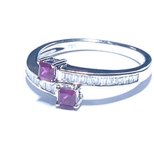 Load image into Gallery viewer, Secondhand Ruby and Diamond Cross Over Ring
