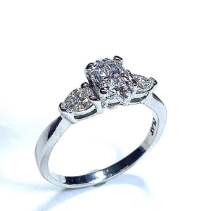 Secondhand Platinum Oval and Pear Diamond Ring - 1.67ct