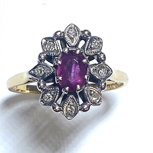 Secondhand 18ct Gold Ruby and Diamond Ring