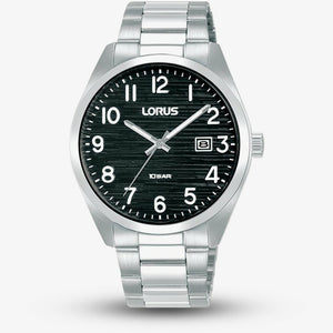 Lorus Gents Watch Black Dial Stainless Steel Bracelet