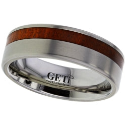 Titanium and Wood Inlay Ring