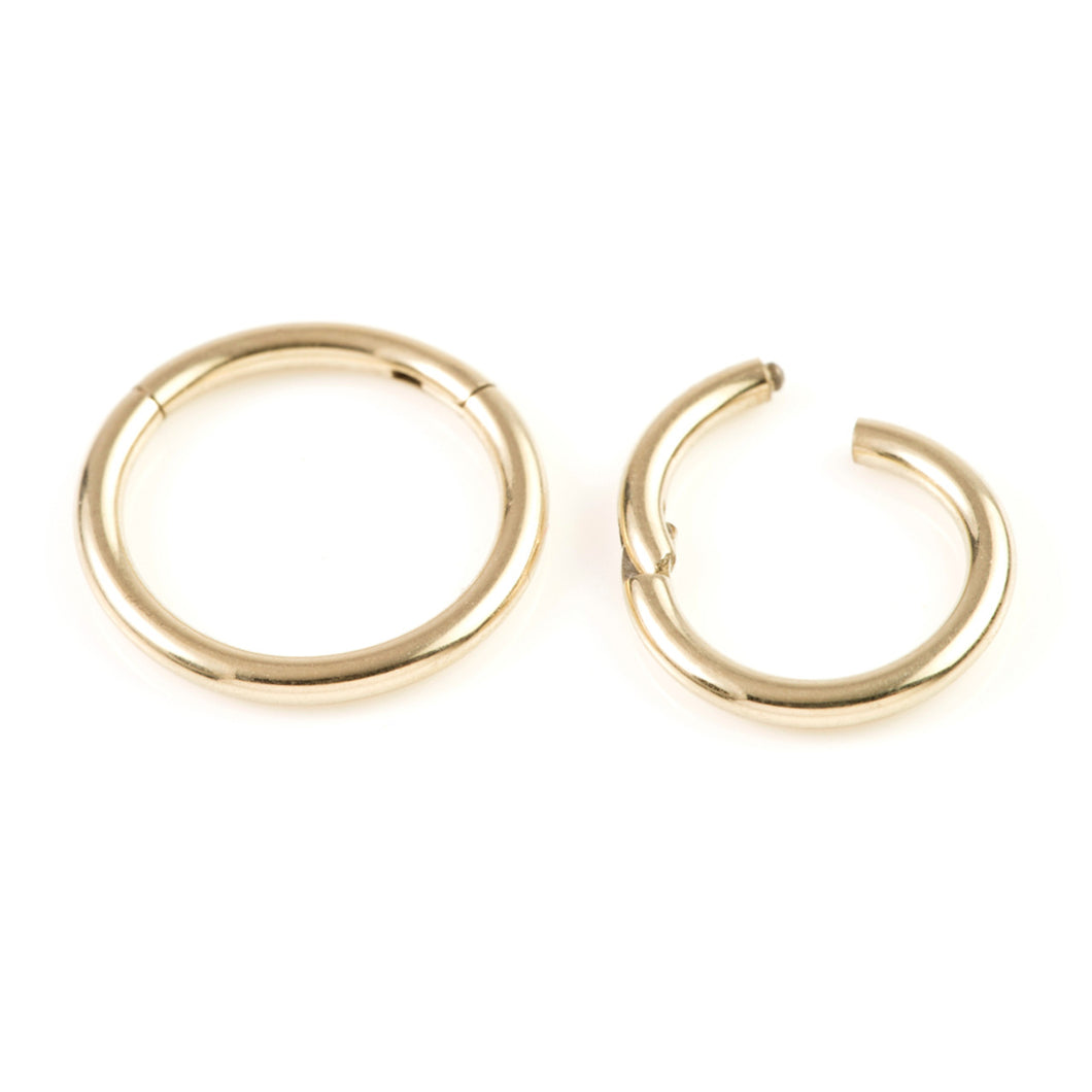 Gold Titanium Hinged Plain Ring - 8mm