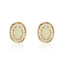 Load image into Gallery viewer, 9ct Gold Opal and Diamond Earrings
