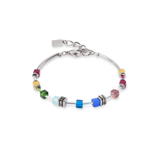 Load image into Gallery viewer, Coeur De Lion GeoCUBE Lite Mini Cube Bracelet Multicolour Silver
