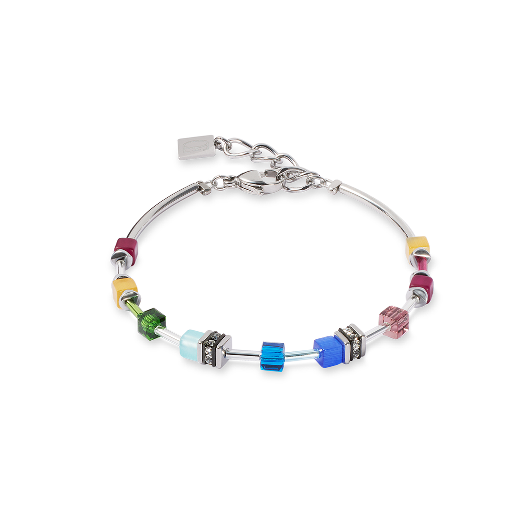 Coeur De Lion GeoCUBE Lite Mini Cube Bracelet Multicolour Silver