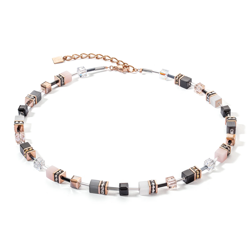 Coeur De Lion GeoCUBE Necklace Soft Rose Gold