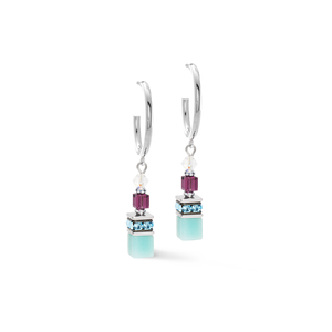 Coeur De Lion GeoCUBE Fusion Summer Hoop Earrings - Silver Couture