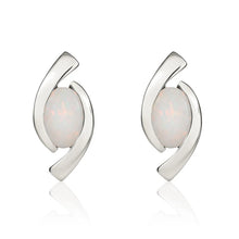 Load image into Gallery viewer, 9ct White Gold Opal Earrings
