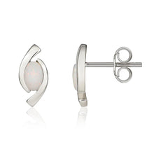 Load image into Gallery viewer, 9ct White Gold Opal Earrings
