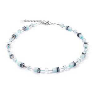 Coeur De Lion GeoCUBE Iconic Mono Necklace Ice Blue