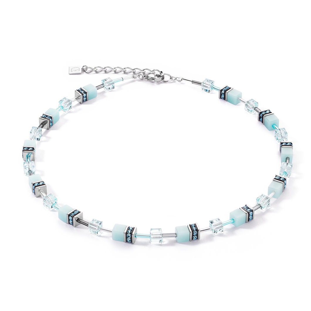 Coeur De Lion GeoCUBE Iconic Mono Necklace Ice Blue