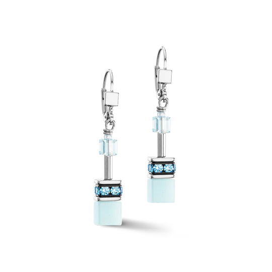 Coeur De Lion GeoCUBE Iconic Mono Earrings Ice Blue