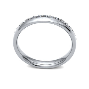 Platinum and Diamond Off Set Claw Wedding Ring