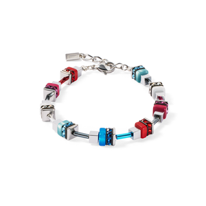 Coeur De Lion Modern Furture Cube Bracelet Blue-Red