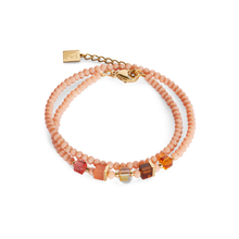 Load image into Gallery viewer, Coeur De Lion Joyful Colours Wrap Bracelet - Gold Orange
