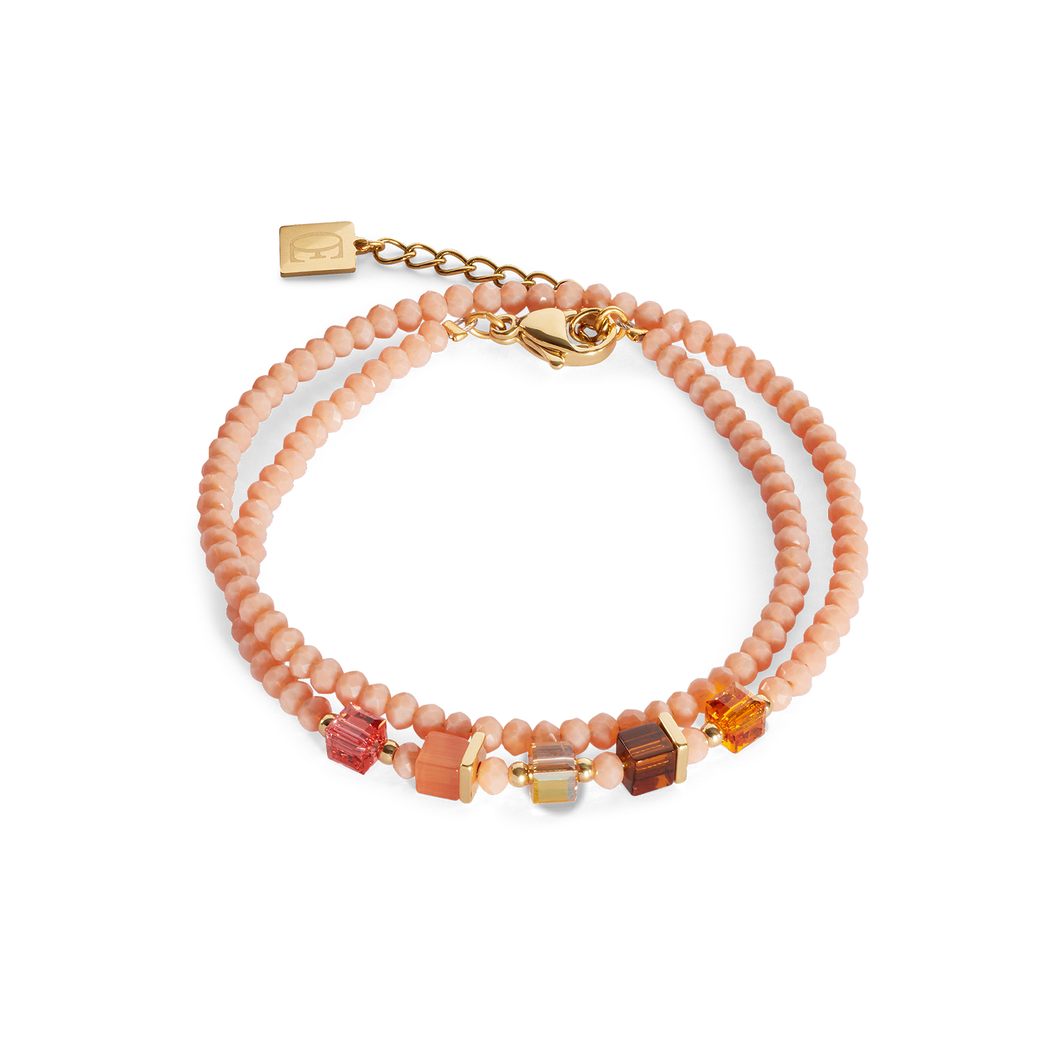 Coeur De Lion Joyful Colours Wrap Bracelet - Gold Orange