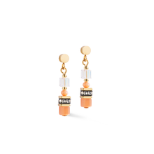 Load image into Gallery viewer, Coeur De Lion Mini Cube Earrings - Gold Orange
