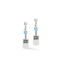 Load image into Gallery viewer, Coeur De Lion GeoCUBE Iconic Precious Earrings Aqua Green
