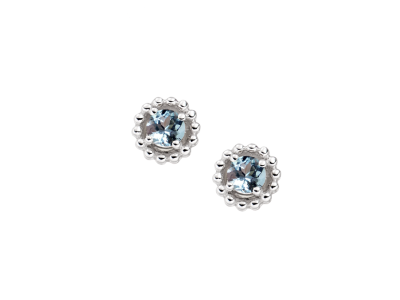 Silver Birthstone Earrings - March