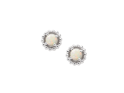 Silver Birthstone Earrings - October