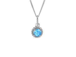 Silver Birthstone Necklace - December