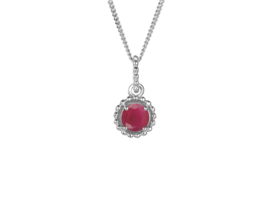 Silver Birthstone Necklace - July