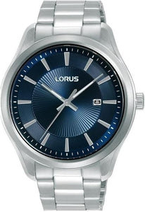 Lorus Gents Stainless Steel Watch With Blue Dial And Date