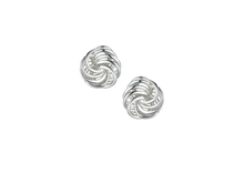 Load image into Gallery viewer, Silver Knot Clip On Earrings
