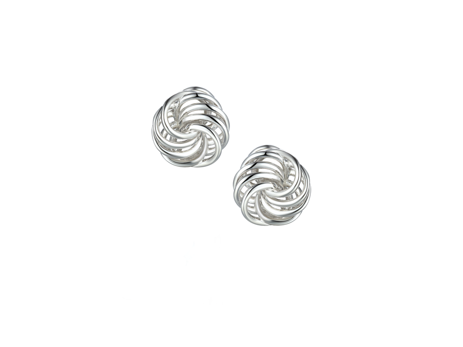 Silver Knot Clip On Earrings