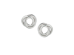 Silver Open Knot Clip On Earrings