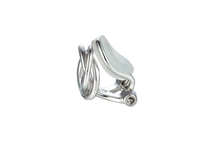 Silver Open Knot Clip On Earrings