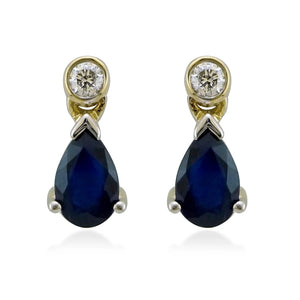 9ct Gold Sapphire and Diamond Earrings