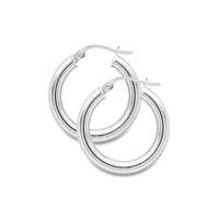 9ct White Gold Hoops