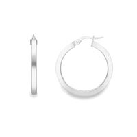 9ct White Gold Hoops