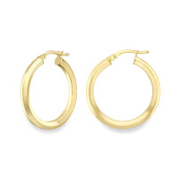 9ct Gold Bevelled Hoops