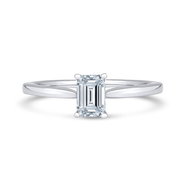 Platinum Emerald Cut Lab Grown Diamond Ring - 1.00ct