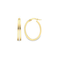 9ct Gold Oval Split Hoops