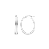 9ct White Gold Oval Split Hoops