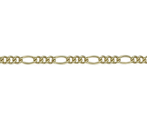 9ct Gold Figaro Bracelet - 8.5"