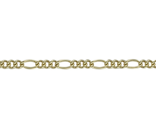 9ct Gold Figaro Bracelet - 8.5