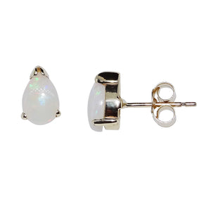 9ct Gold Pear Cut Opal Earrings