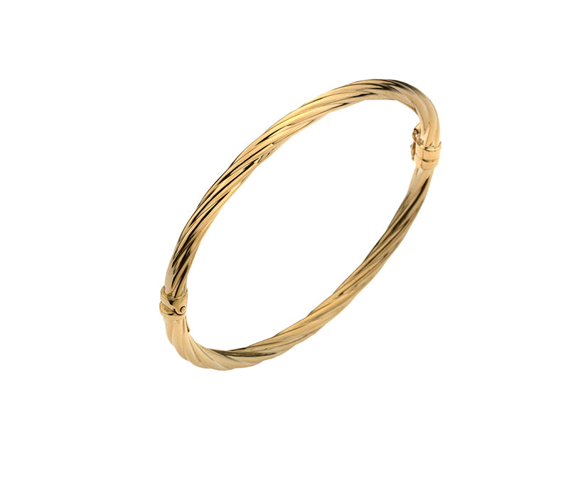 9ct Gold Hollow Twist Bangle