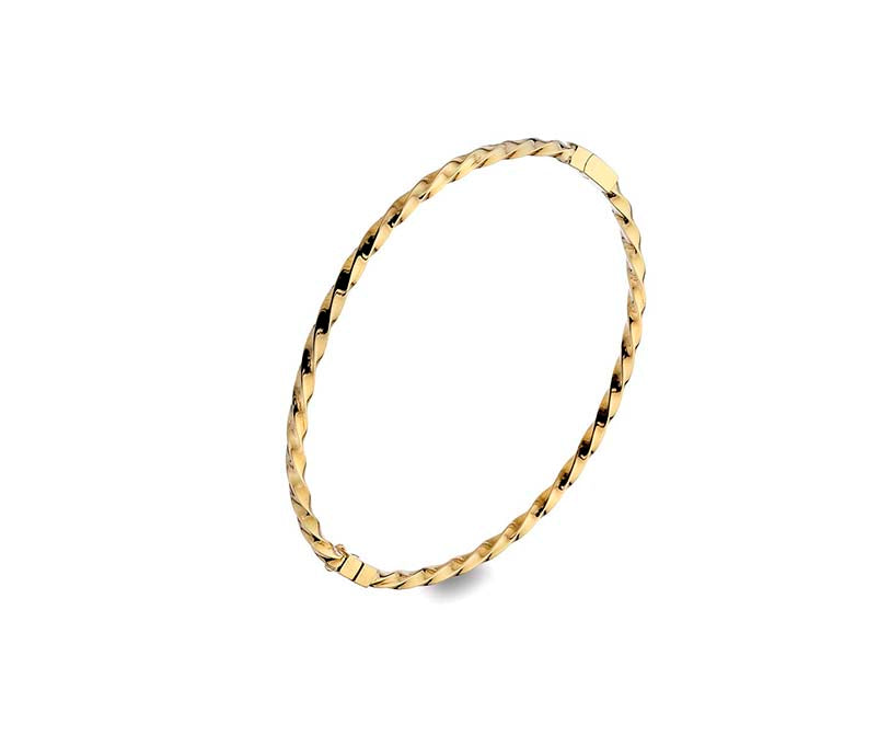 9ct Gold Solid Twist Bangle