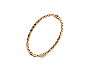 9ct Gold Solid Hinged Twist Bangle