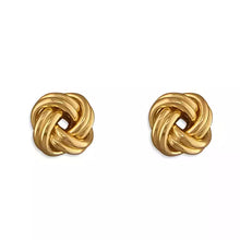 Load image into Gallery viewer, Silver Gold Plated Knot Studs
