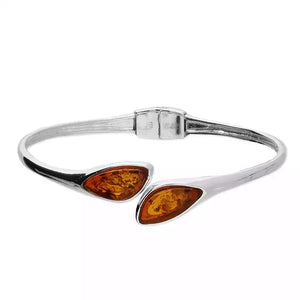 Silver and Amber Bangle