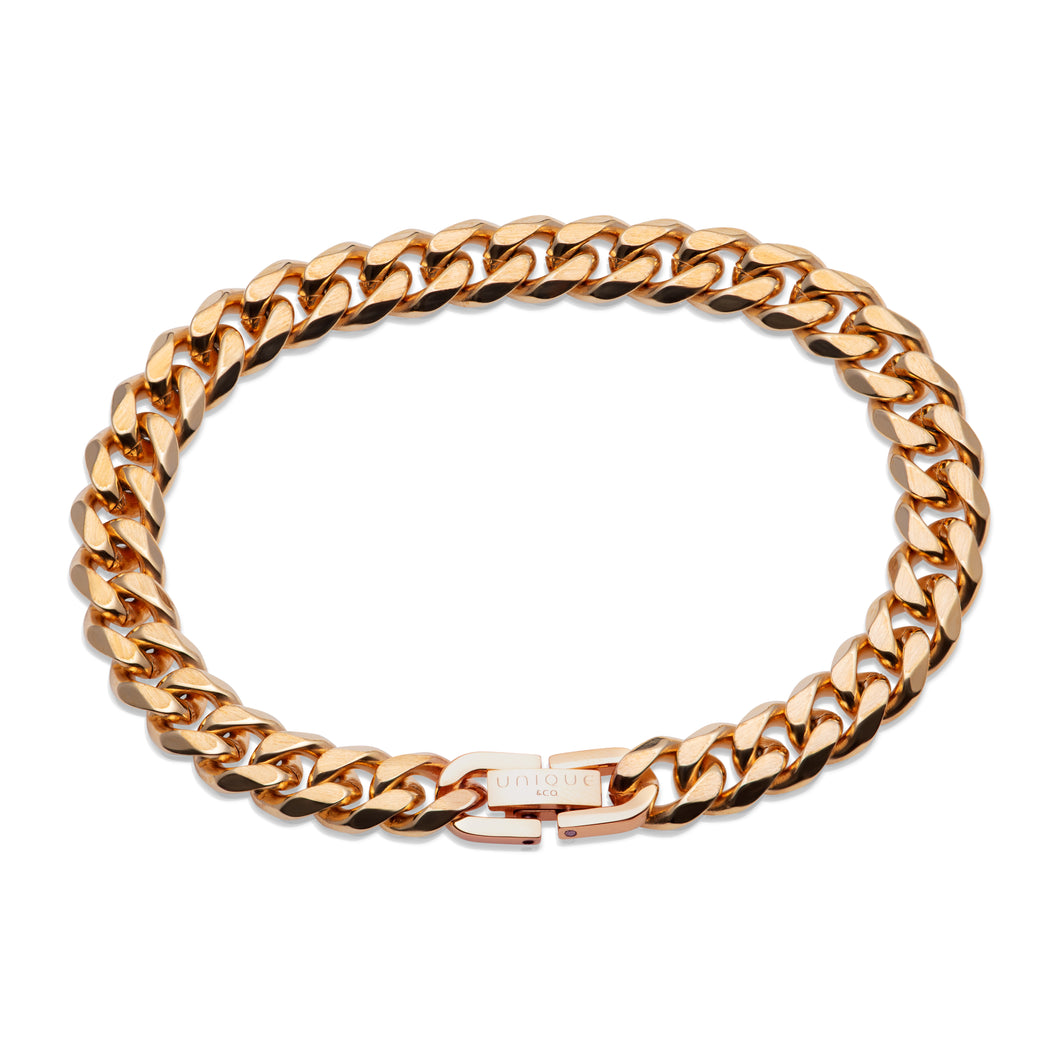 Gold Plated Steel Curb Bracelet